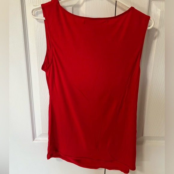 Max Studio Red Asymmetrical Top, L - Picture 2 of 3